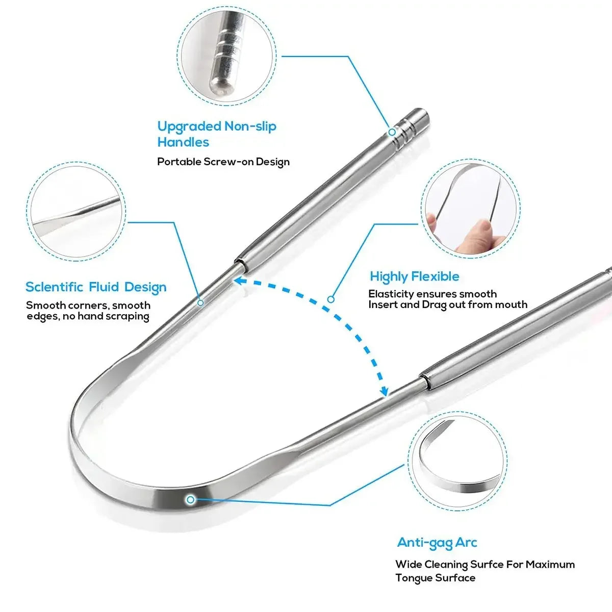 FreshArc™ Stainless Steel Tongue Scraper